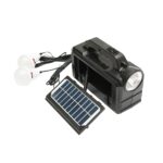 Kit iluminat portabil LED cu 2 becuri/proiector, panou solar si baterie 4000 mAhH - imagine 4