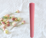 Lumanare botez / nunta din ceara naturala de albine, handmade, ROSE, 41cm/4.5, model fagure - imagine 2
