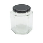 Borcan din sticla cu capac pentru miere 730ml