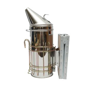 Afumator albine din inox cu cilindru scut termic si burduf din piele 230mm