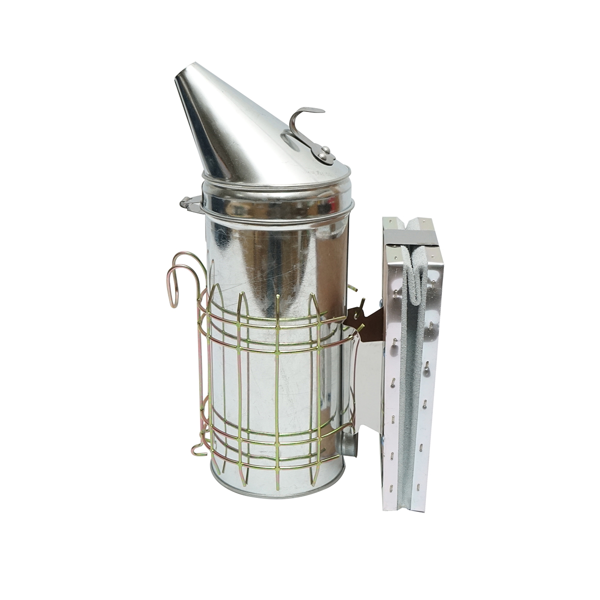 1 Afumator albine din otel galvanizat cu cilindru scut termic si burduf din piele 230mm - imagine 1