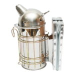 Afumator albine din inox cu cilindru scut termic si burduf din piele 250mm