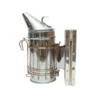 Afumator albine din otel galvanizat cu cilindru scut termic si burduf din piele 190mm