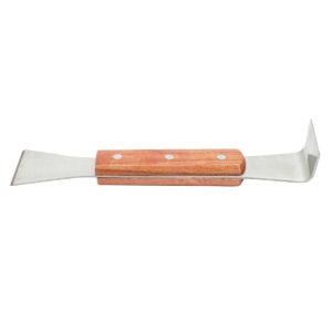 Dalta apicola din inox tip L cu maner din lemn 200x45mm