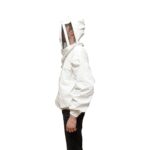 Bluza apicola alba cu masca de protectie tip gluga marimea L - imagine 2