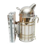 Afumator albine din inox cu cilindru scut termic si burduf din piele 250mm - imagine 3