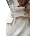 Bluza apicola alba cu masca de protectie tip gluga marimea L - imagine 7