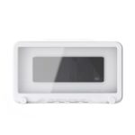Suport pentru telefon de dus anti-aburire, rezistent la apa, cu rotatie de 360°, suport de montat pe perete, pentru baie, oglinda de perete, cada, bucatarie, Alb